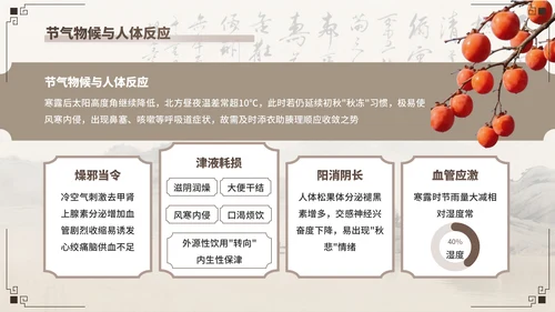 棕色中国风寒露养生模板