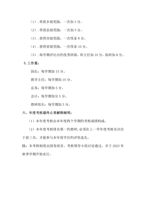 2023年幼儿园教师考核方案.docx