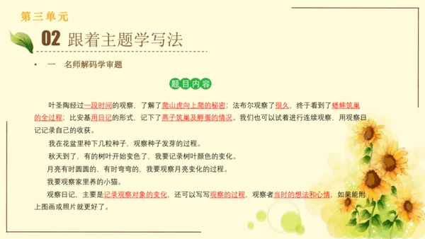 统编版语文四年级上册2024-2025学年度第三单元习作： 写观察日记（课件）