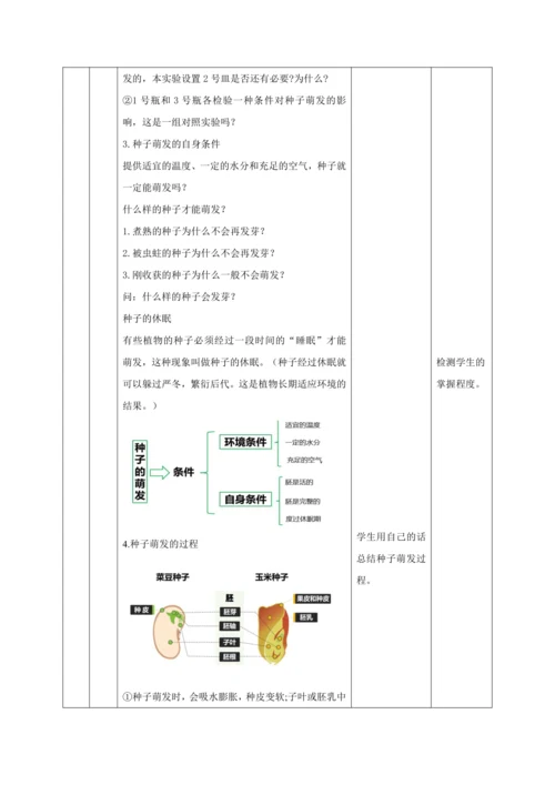 【大单元教学】人教版（2024）生物七下 3.1.1种子的萌发教学设计