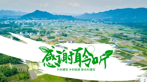 清新新农村建设旅行日记乡村旅游PPT模板