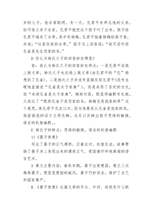 部编五年级下语文重点知识.docx