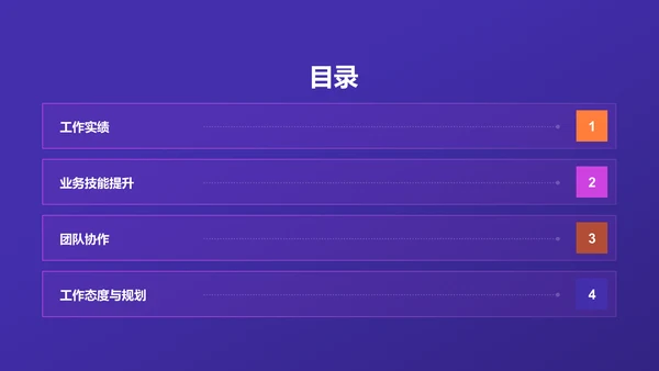 紫色商务转正述职报告PPT模板