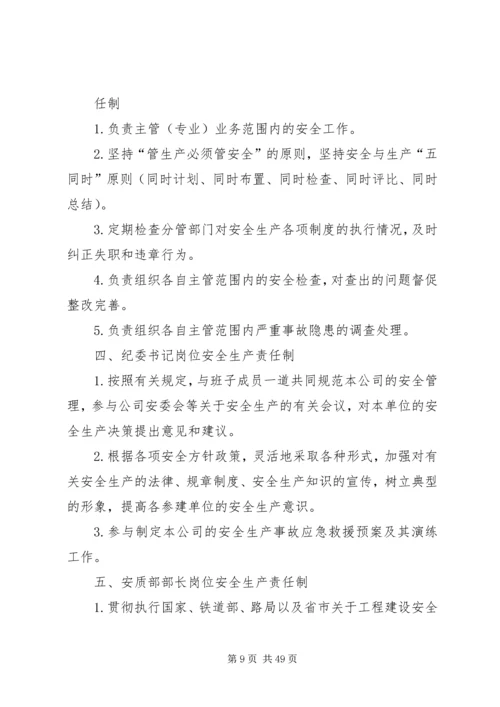 公司各级人员岗位安全生产责任制 (2).docx