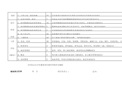 公卫项目绩效考核评分细则精选文档