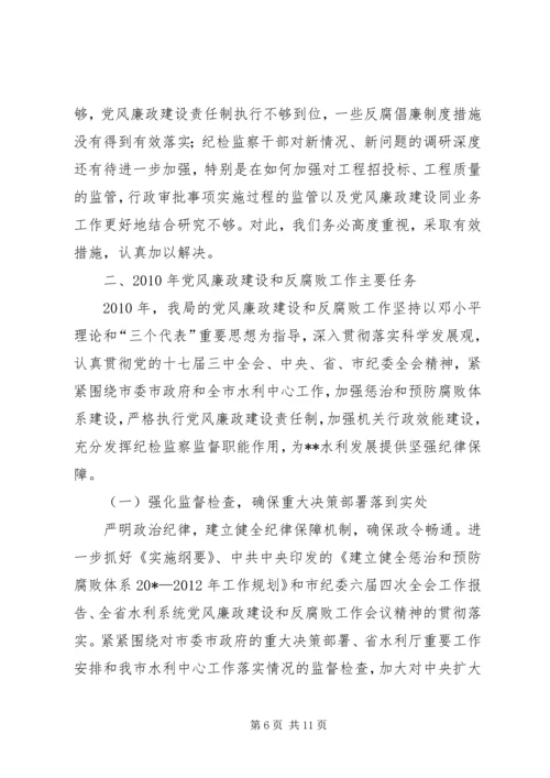 水利局党风廉政建设和反腐败工作报告.docx