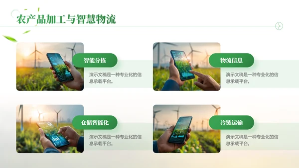 绿色商务风智慧农业项目汇报总结PPT模板