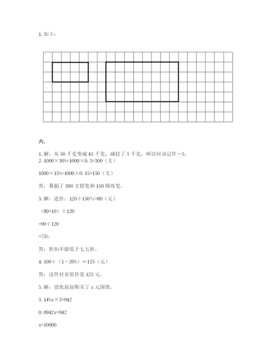 人教版数学六年级下册试题期末模拟检测卷含答案（培优）.docx