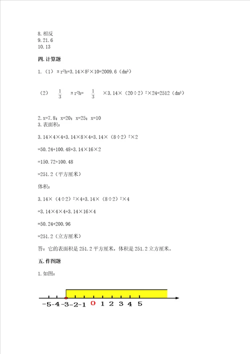 小学数学六年级下册期末必刷易错题必刷