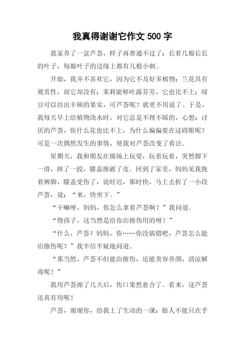 我真得谢谢它作文500字.docx