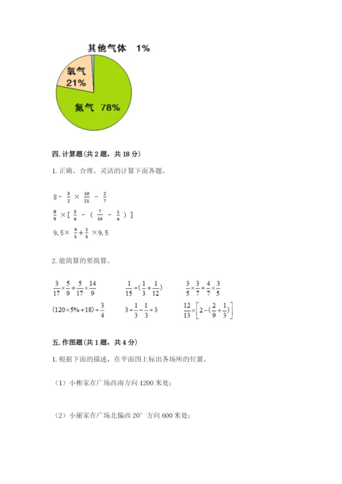 小学六年级上册数学期末测试卷带答案（研优卷）.docx