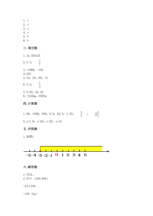 小学六年级下册数学期末测试卷及完整答案【必刷】.docx