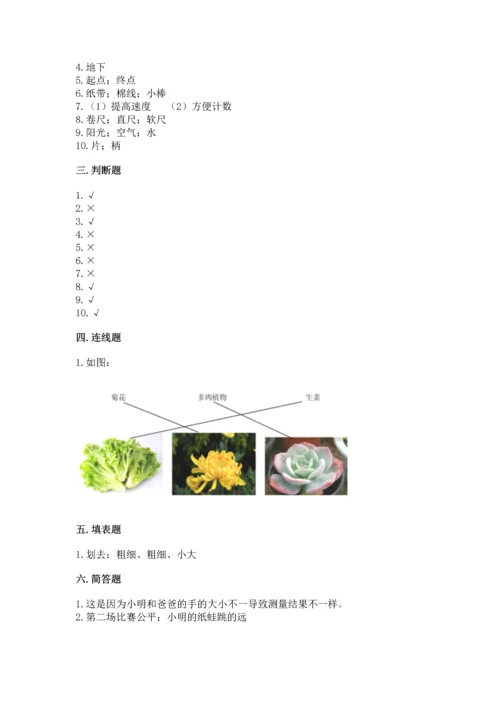 教科版一年级上册科学期末测试卷及答案一套.docx