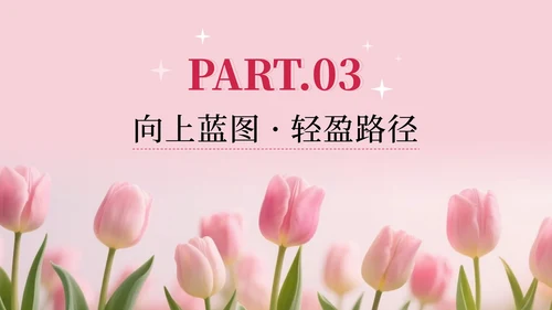 粉色小清新郁金香花团锦簇汇报PPT模板