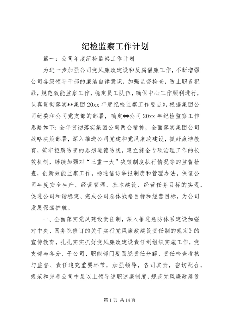 纪检监察工作计划 (16).docx