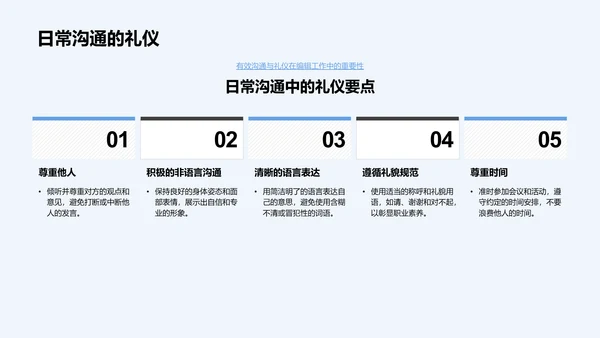 编辑部礼仪内训PPT模板