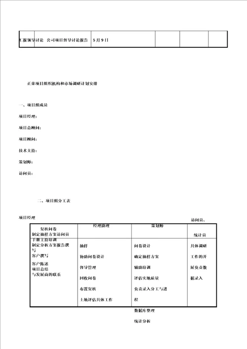 正荣房地产项目前期工作计划书