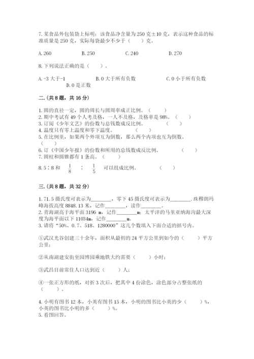 最新苏教版小升初数学模拟试卷精品（必刷）.docx