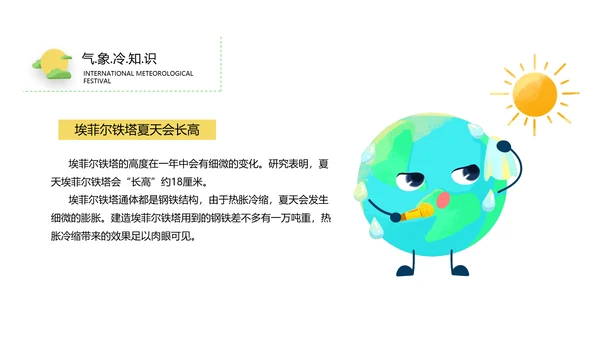 蓝色国际气象节PPT课件模板