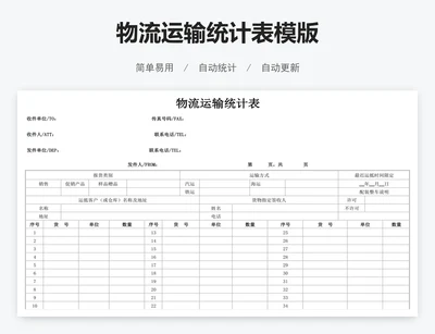 物流运输统计表模版