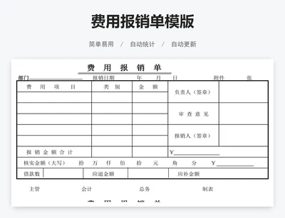 费用报销单模版