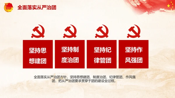团委共青团学习全面推进从严治团PPT模板