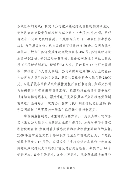 在水电公司纪检监察工作会议上的工作报告 (3).docx