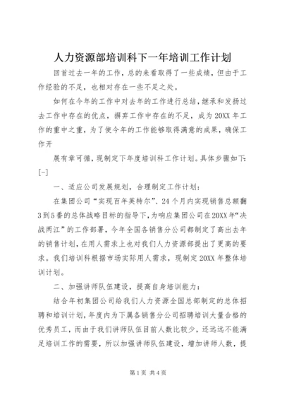 人力资源部培训科下一年培训工作计划.docx