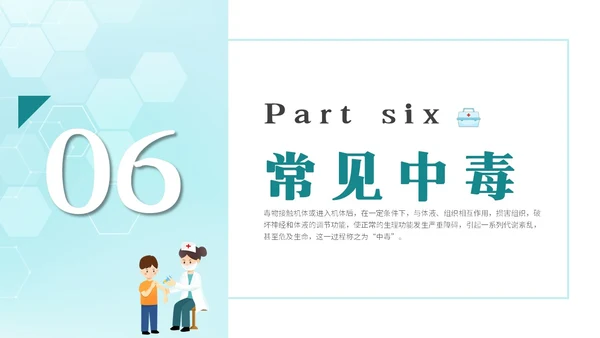 简约风急救中毒知识培训PPT模板护理