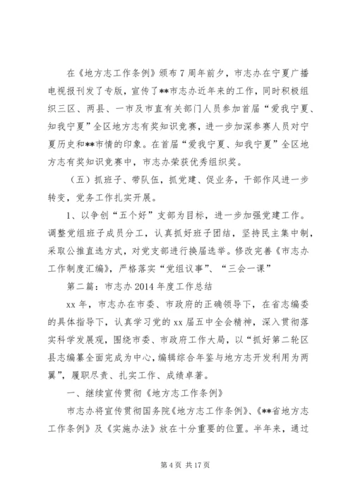 市志办XX年工作总结暨XX年工作计划(精选多篇).docx