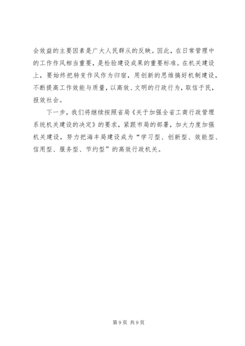 县工商局加强机关建设的阶段性工作汇报 (2).docx