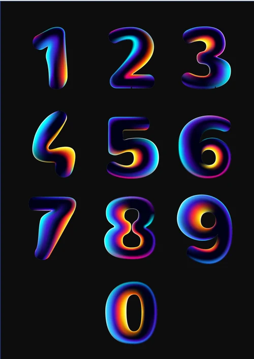 炫黑0-9数字号码