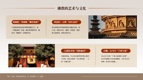 棕色中国风佛教介绍PPT模板