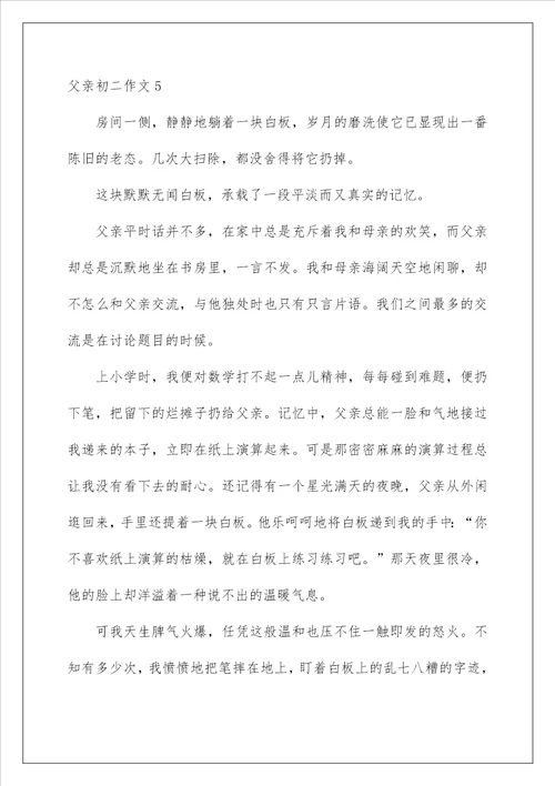 2023父亲初二作文15篇