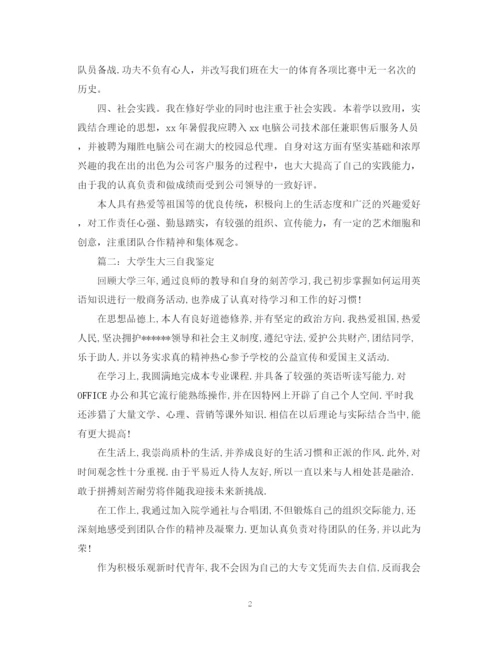 精编之关于大三学生的自我鉴定范文.docx