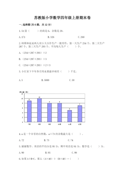 苏教版小学数学四年级上册期末卷【精选题】.docx