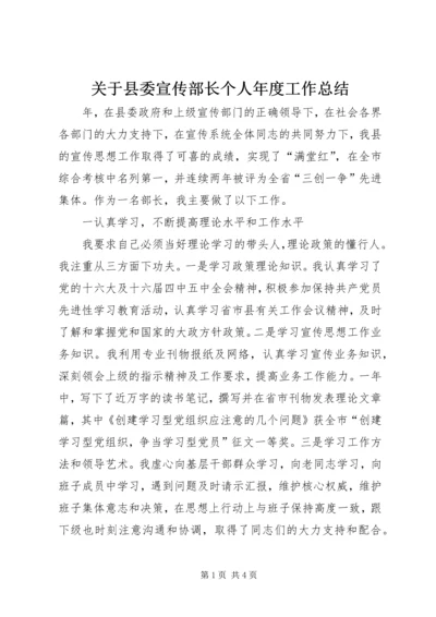 关于县委宣传部长个人年度工作总结.docx