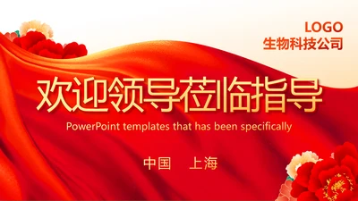 红色喜庆背景欢迎领导莅临指导动态PPT