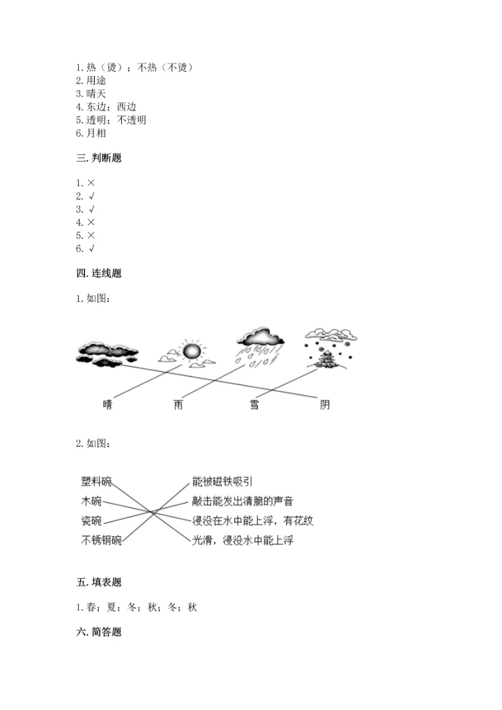 教科版二年级上册科学期末测试卷精品（全优）.docx