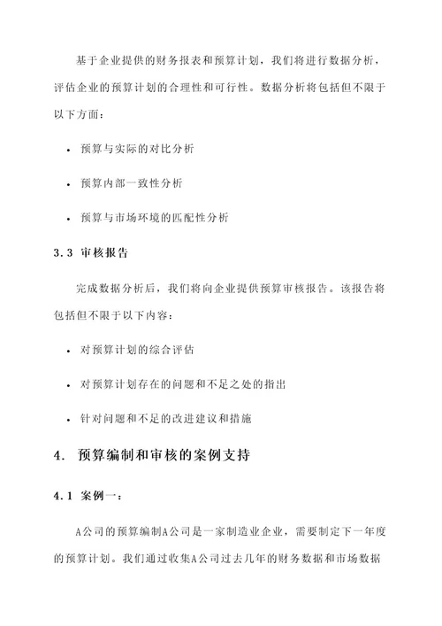 预算编制或审核服务方案