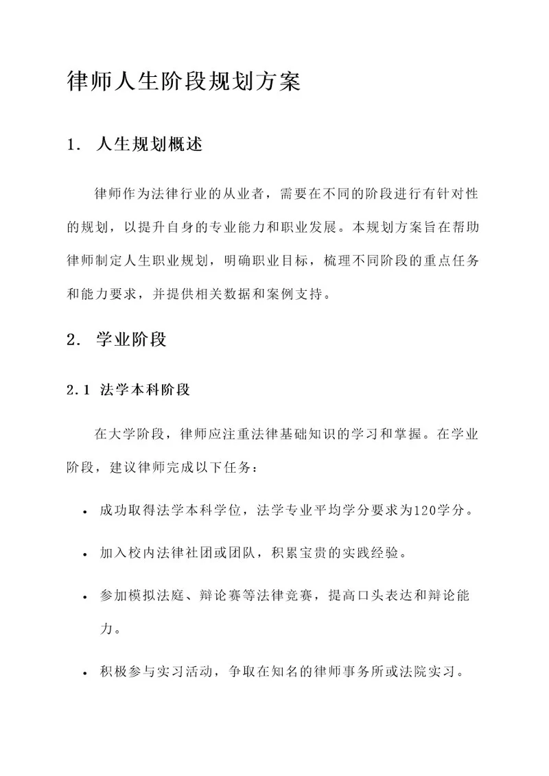 律师人生阶段规划方案
