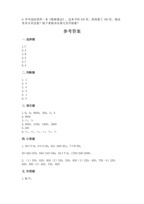 小学三年级上册数学期中测试卷（易错题）.docx