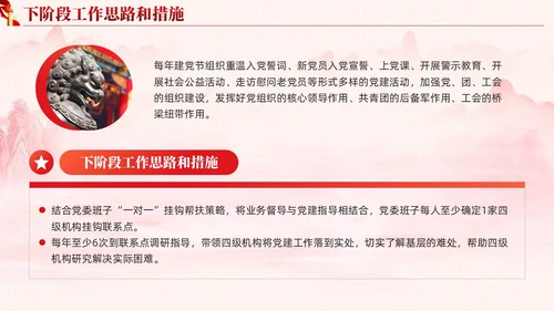 红色党建红绸基层党建工作总结汇报PPT模板