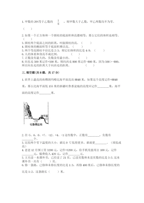 北师大版小学六年级下册数学期末综合素养测试卷精品（有一套）.docx