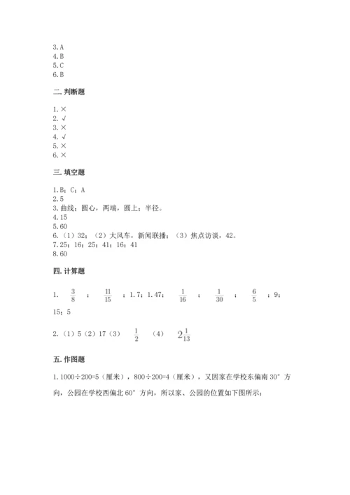 小学六年级上册数学期末测试卷精品（名校卷）.docx