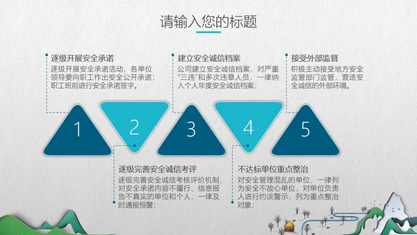 中式微立体层次感手绘山水画通用PPT模板