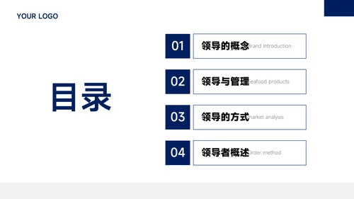 蓝色简洁领导力培训PPT模板