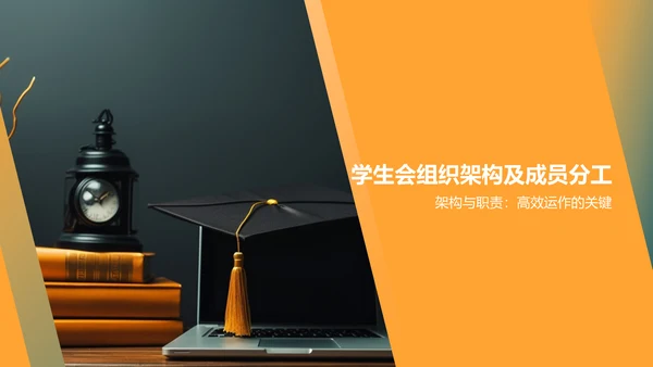 黄色学生会述职报告PPT模板