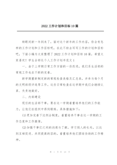 2022工作计划和目标10篇.docx