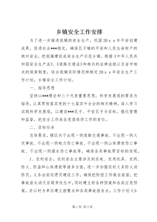 乡镇安全工作安排.docx